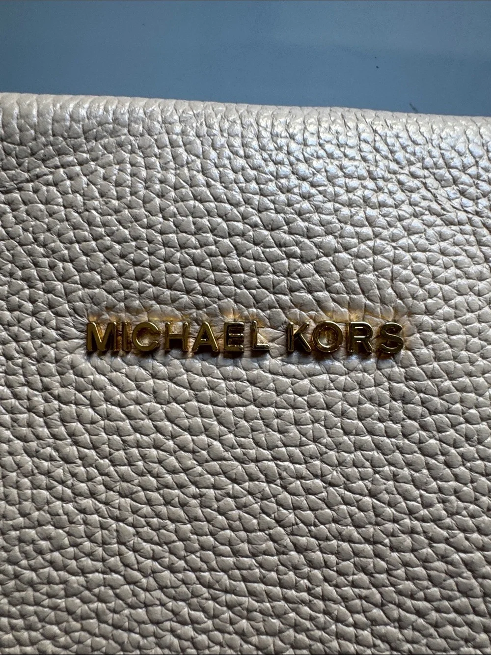 Michael Kors Metallic Nude Leather Tote with Gold Hardware